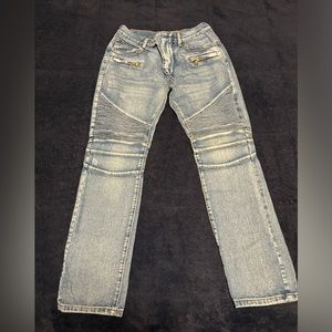 Balmain Paris tapered ribbed jeans